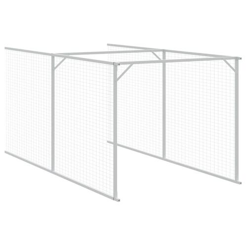 Hundehus med tag 117x405x123 cm galvaniseret stål antracitgrå