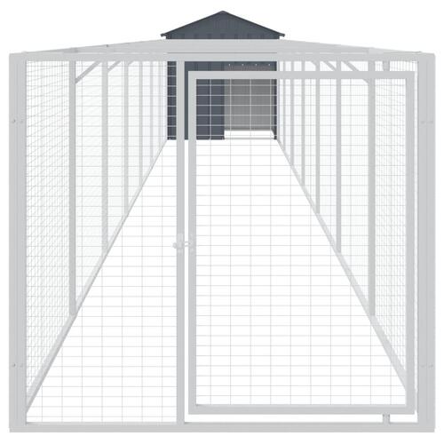 Hundehus med tag 117x813x123 cm galvaniseret stål antracitgrå