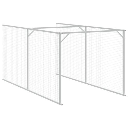 Hundehus med tag 117x813x123 cm galvaniseret stål antracitgrå