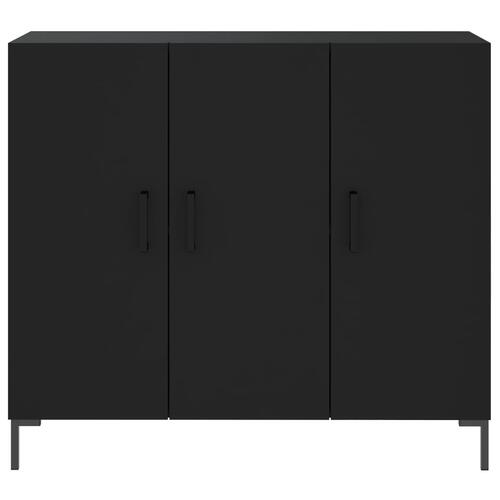 Skab 90x34x80 cm konstrueret træ sort