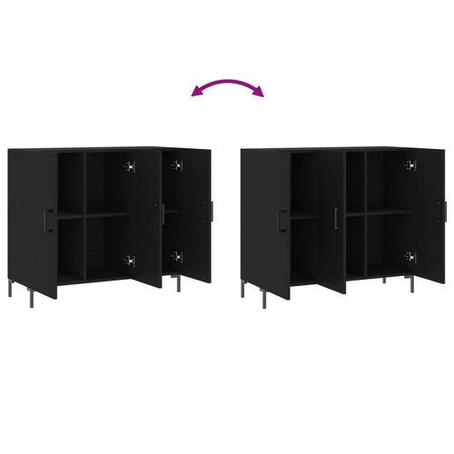 Skab 90x34x80 cm konstrueret træ sort