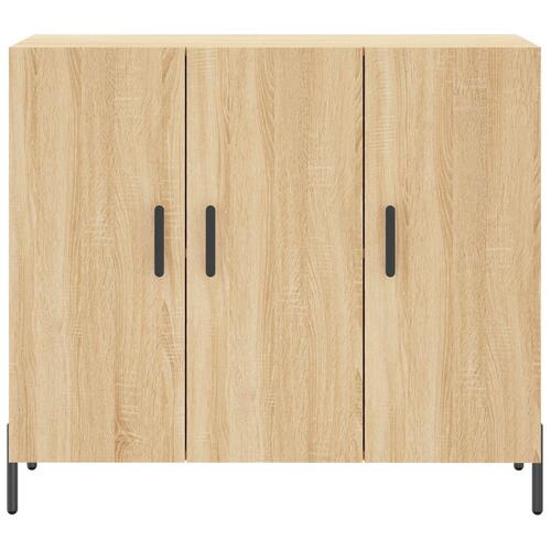 Skab 90x34x80 cm konstrueret træ røget egetræsfarve