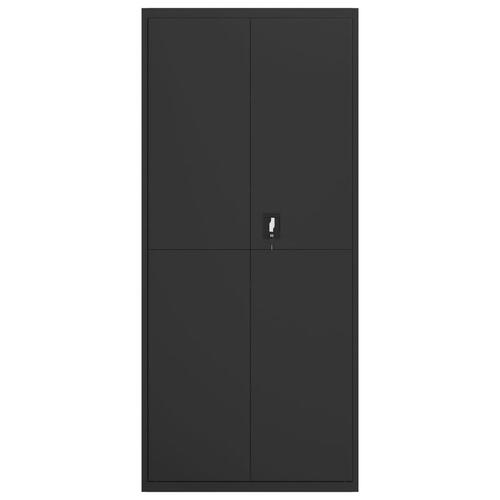 Arkivskab 90x40x240 cm stål sort