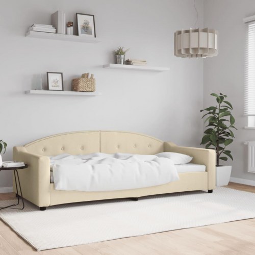 Daybed 90x200 cm i stof - cremefarvet sovesofa