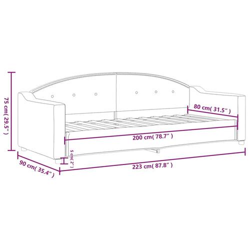 Daybed 80x200 cm stof sort