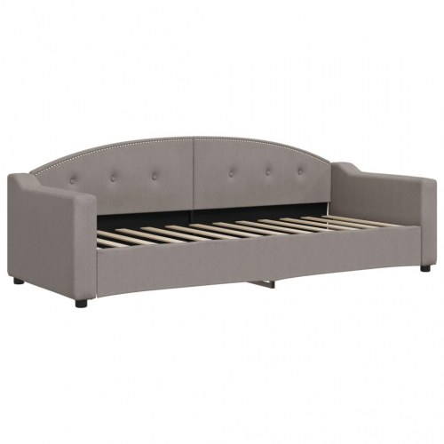 Daybed 80×200 cm i stof - gråbrun sovesofa med lamelbund