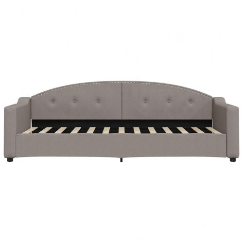 Daybed 80×200 cm i stof - gråbrun sovesofa med lamelbund