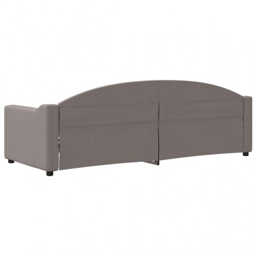 Daybed 80×200 cm i stof - gråbrun sovesofa med lamelbund