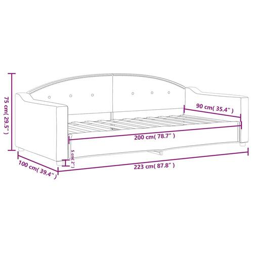 Daybed 90x200 cm stof sort