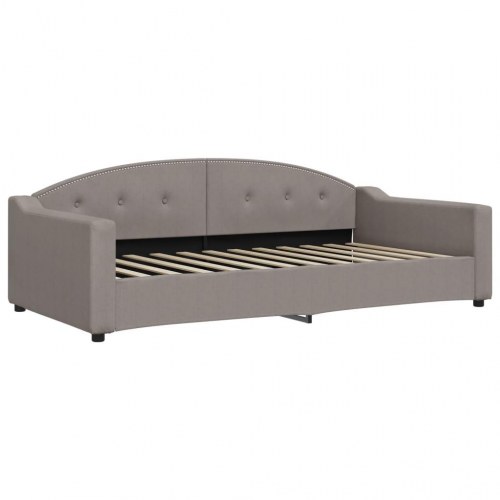 Daybed 100 x 200 cm i stof - gråbrun sengeramme/sovesofa