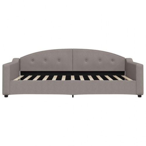 Daybed 100 x 200 cm i stof - gråbrun sengeramme/sovesofa