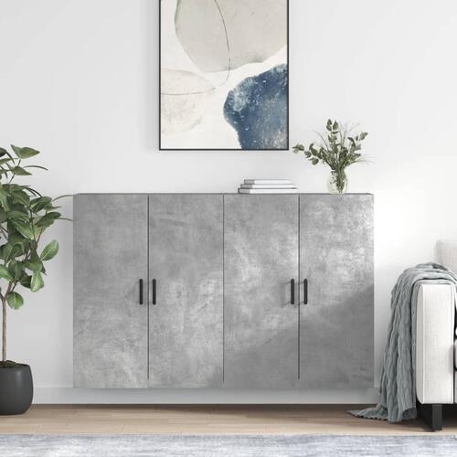 Vægskabe 2 stk. 69,5x34x90 cm betongrå