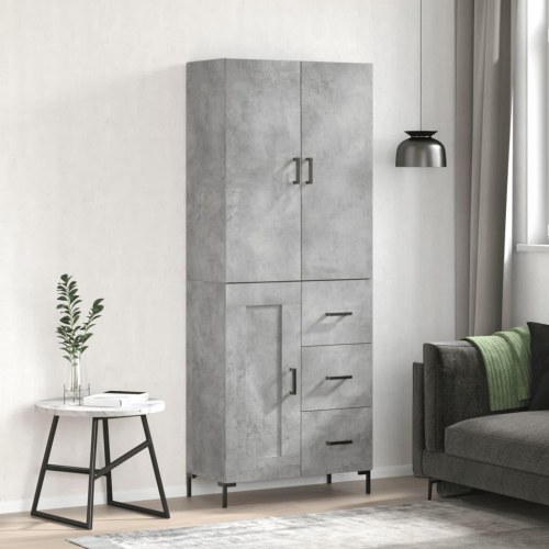 Højskab 69,5×34×180 cm i konstrueret træ - betongrå