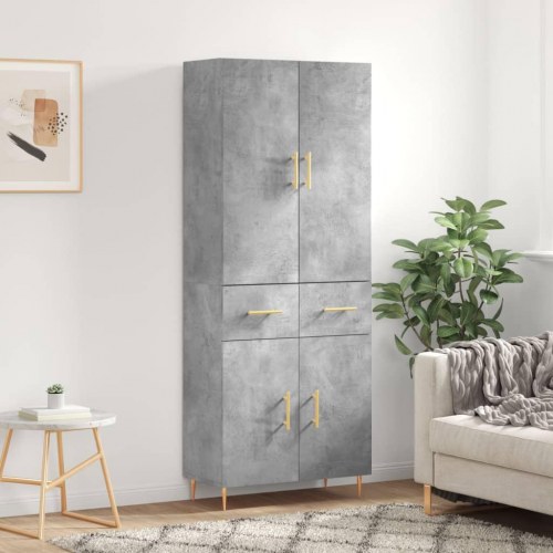 Højskab 69,5×34×180 cm i konstrueret træ - betongrå