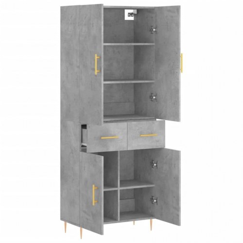 Højskab 69,5×34×180 cm i konstrueret træ - betongrå