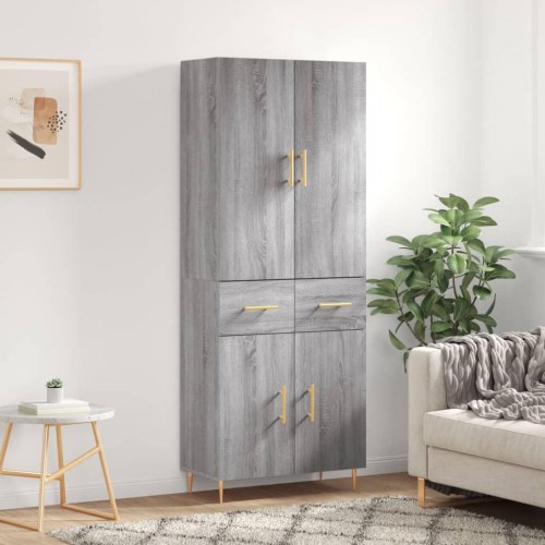 Højskab 69,5×34×180 cm i konstrueret træ - grå sonoma-eg