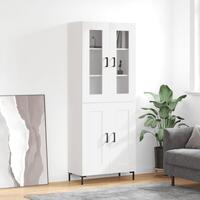 Højskab 69,5x34x180 cm konstrueret træ hvid