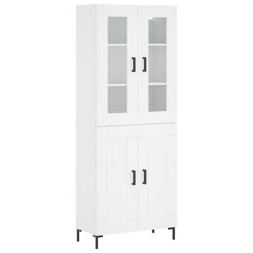 Højskab 69,5x34x180 cm konstrueret træ hvid