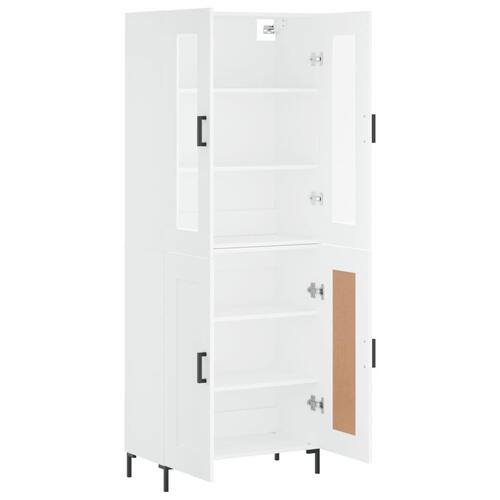 Højskab 69,5x34x180 cm konstrueret træ hvid