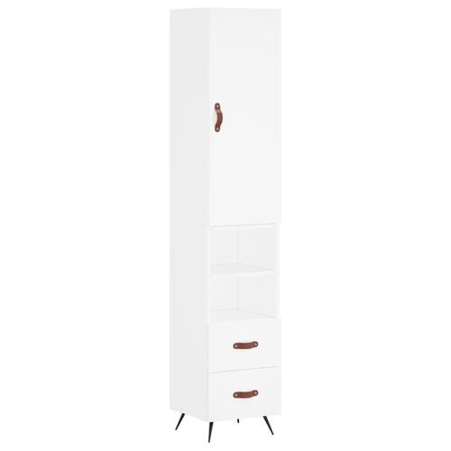 Skab 34,5x34x180 cm konstrueret træ hvid