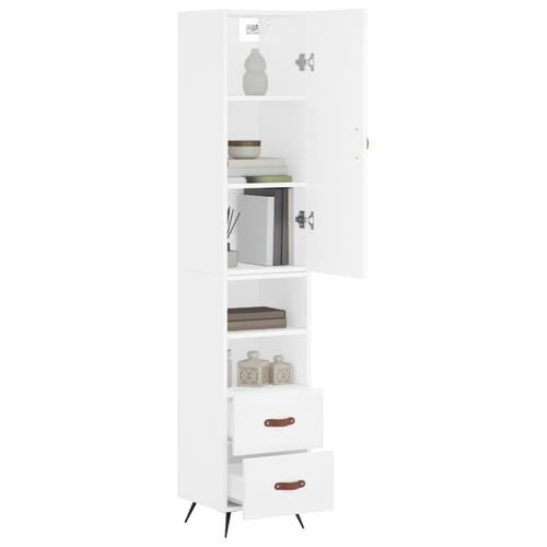 Skab 34,5x34x180 cm konstrueret træ hvid