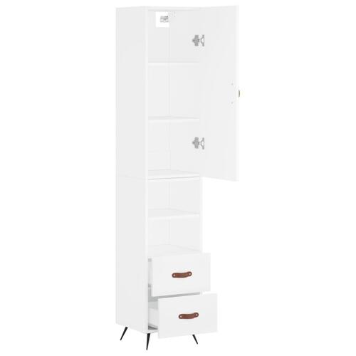 Skab 34,5x34x180 cm konstrueret træ hvid