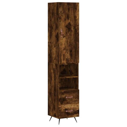 Skab 34,5x34x180 cm konstrueret træ røget egetræ