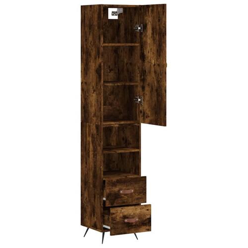 Skab 34,5x34x180 cm konstrueret træ røget egetræ