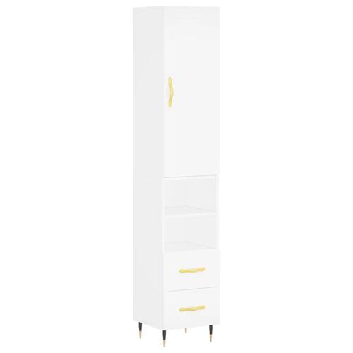 Skab 34,5x34x180 cm konstrueret træ hvid