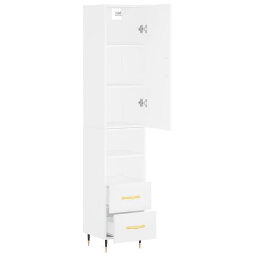 Skab 34,5x34x180 cm konstrueret træ hvid