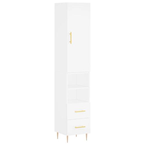Skab 34,5x34x180 cm konstrueret træ hvid