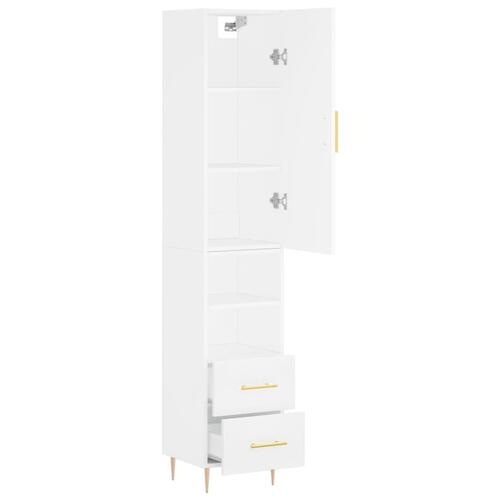Skab 34,5x34x180 cm konstrueret træ hvid