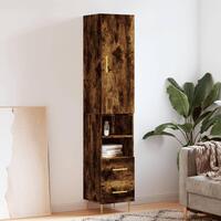 Skab 34,5x34x180 cm konstrueret træ røget egetræ