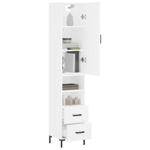 Skab 34,5x34x180 cm konstrueret træ hvid