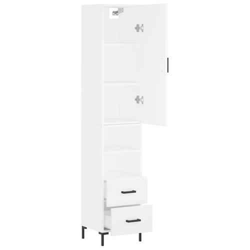Skab 34,5x34x180 cm konstrueret træ hvid