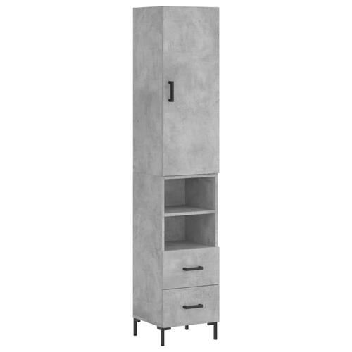 Skab 34,5x34x180 cm konstrueret træ betongrå