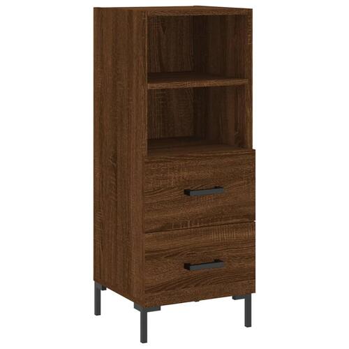 Skab 34,5x34x180 cm konstrueret træ brun egetræsfarve