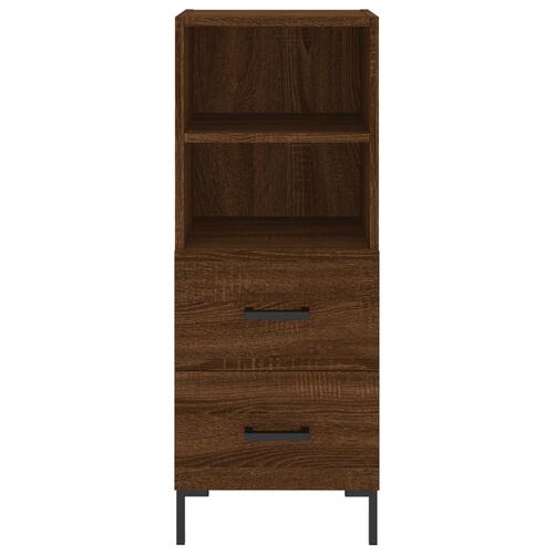 Skab 34,5x34x180 cm konstrueret træ brun egetræsfarve