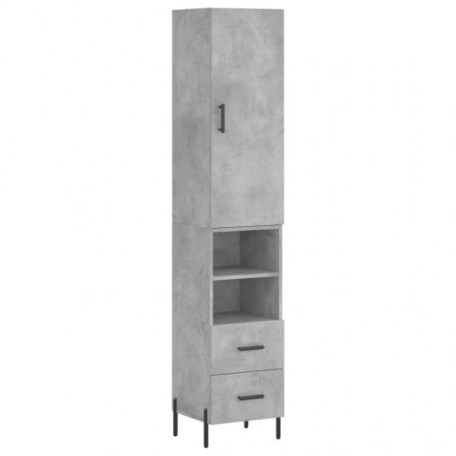 Højskab i konstrueret træ 34,5 × 34 × 180 cm - betongrå
