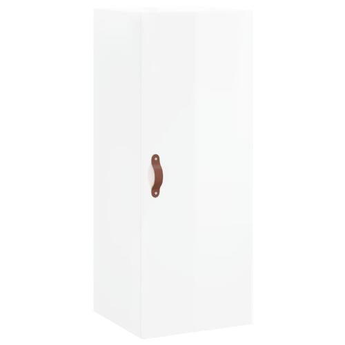 Skab 34,5x34x180 cm konstrueret træ hvid højglans
