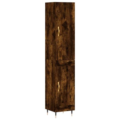 Skab 34,5x34x180 cm konstrueret træ røget egetræ