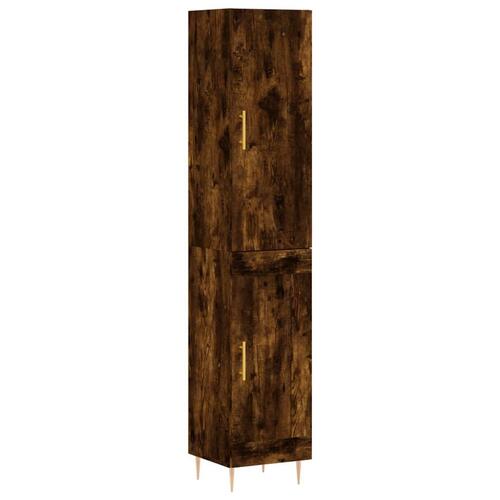 Skab 34,5x34x180 cm konstrueret træ røget egetræ
