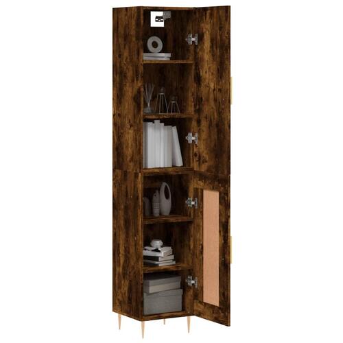 Skab 34,5x34x180 cm konstrueret træ røget egetræ