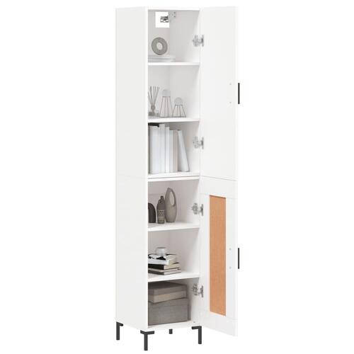 Skab 34,5x34x180 cm konstrueret træ hvid