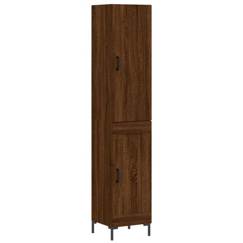 Skab 34,5x34x180 cm konstrueret træ brun egetræsfarve