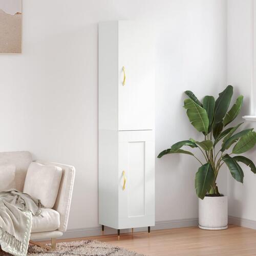 Skab 34,5x34x180 cm konstrueret træ hvid