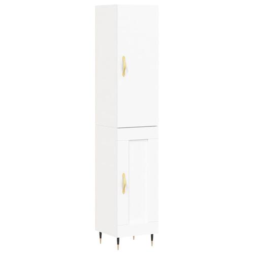 Skab 34,5x34x180 cm konstrueret træ hvid