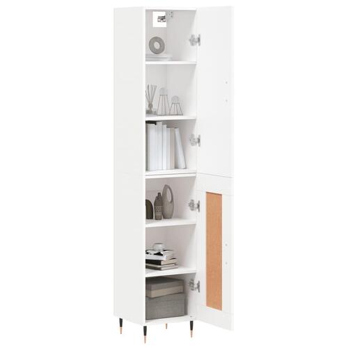 Skab 34,5x34x180 cm konstrueret træ hvid