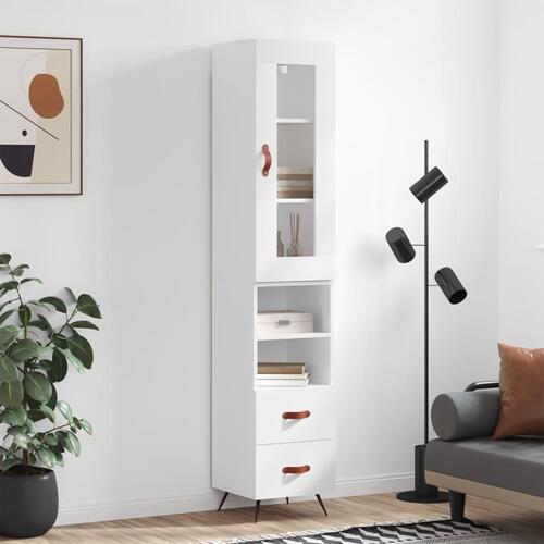 Skab 34,5x34x180 cm konstrueret træ hvid
