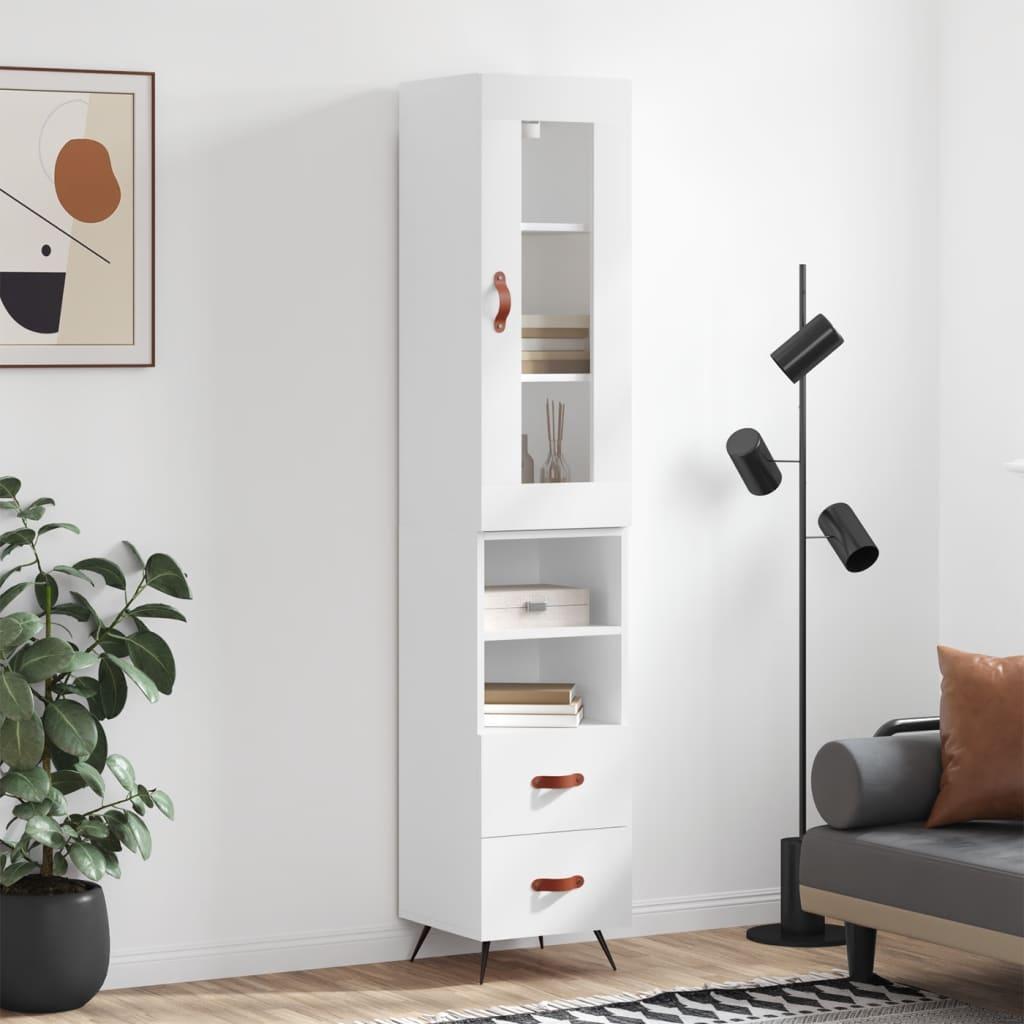 Skab 34,5x34x180 cm konstrueret træ hvid
